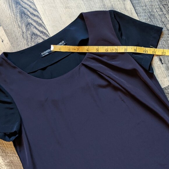 All Saints Lacyn T-Shirt Dress Short Sleeves Relaxed Fit Black Plum - Picture 5 of 6
